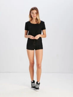 Leslie Shorts - Black(Leslie Shorts) -Men Women Style reckless girls womens bottoms shorts leslie shorts 27838207311
