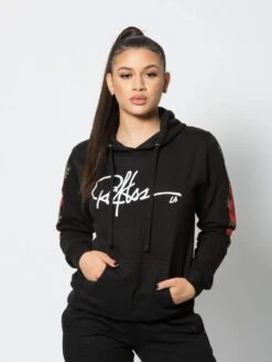 Tribute Jr. Hoodie - Black/Red -Men Women Style reckless girls womens fleece hoodies tribute jr hoodie black red 28404097450087