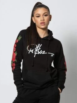 Tribute Jr. Hoodie - Black/Red -Men Women Style reckless girls womens fleece hoodies tribute jr hoodie black red 28437483454567