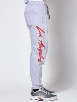 LA Vintage Sweatpants - Heather Grey -Men Women Style young and reckless mens fleece sweatpants la vintage sweatpants heather grey 28454912393319