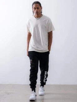 Trespass Sweatpants - Black -Men Women Style young and reckless mens fleece sweatpants trespass sweatpants black 28628265402471