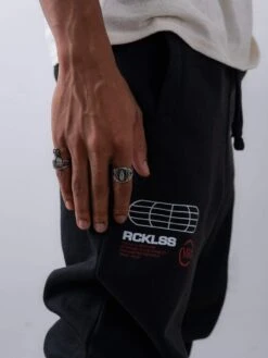 Trespass Sweatpants - Black -Men Women Style young and reckless mens fleece sweatpants trespass sweatpants black 28628277264487