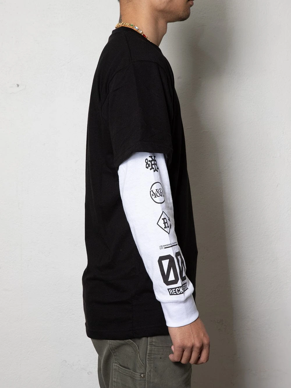 Reckless Double L/S Tee - Black/White(Reckless Double L S Black White) 2 Reckless Double L/S Tee - Black/White(Reckless Double L S Black White) - Image 2