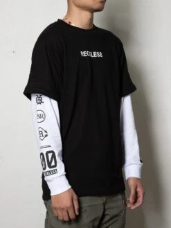 Reckless Double L/S Tee - Black/White(Reckless Double L S Black White)