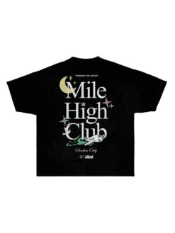 Reckless X Weedhumor: Mile High Club Tee - Black -Men Women Style young and reckless mens weedhumor reckless x weedhumor mile high club tee black 28994056912999
