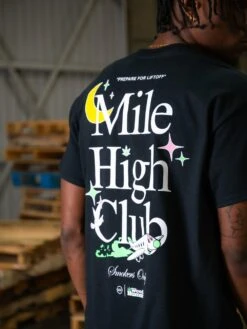 Reckless X Weedhumor: Mile High Club Tee - Black -Men Women Style young and reckless mens weedhumor reckless x weedhumor mile high club tee black 29158533628007
